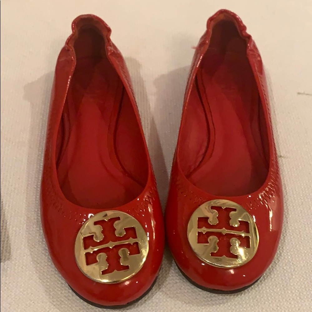 Tory Burch Red Patent Leather Ballet Flats Sz11c